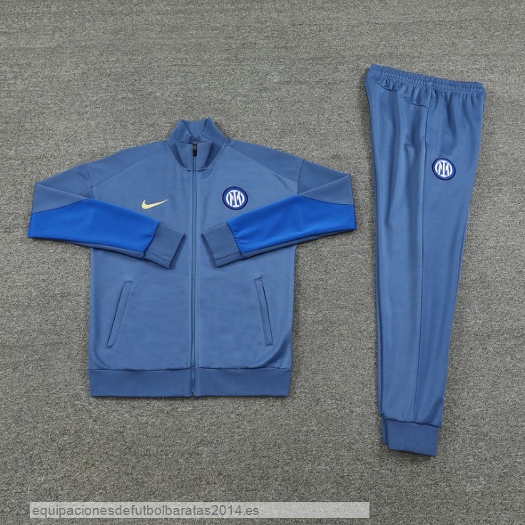 Nuevo Conjunto Completo Ropa Deportiva Con Cremallera Larga Inter Milan 24/25 Gris Azul Baratas